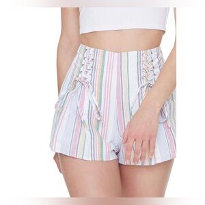 Striped lace up shorts Size L